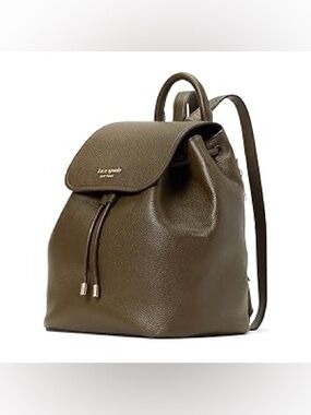 kate spade Olive Pebbled Leather Drawstring Backpack